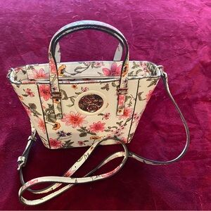 GUESS Floral Women's Bag with Pink and Cream Design